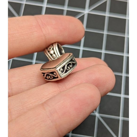 Sterling Silver 925 Openwork Swirl HEART Love Symbol PENDANT - Picture 5 of 11